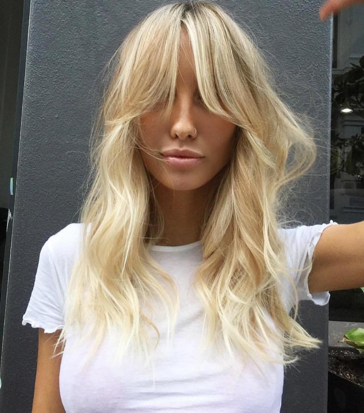 Чёлка рваная удлиненная