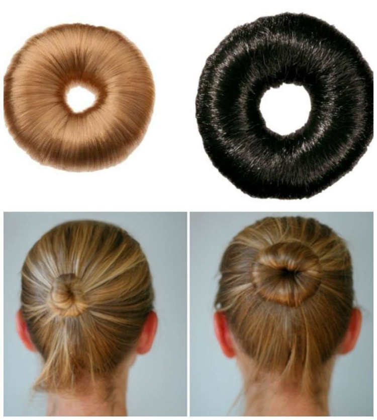 Причёска с бубликом для волос