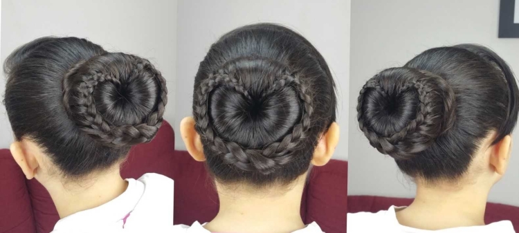 Причёски с бубликом на длинные волосы для девочек