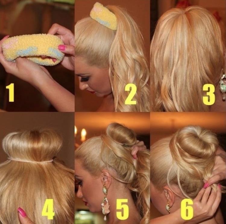 Несложные прически с бубликом