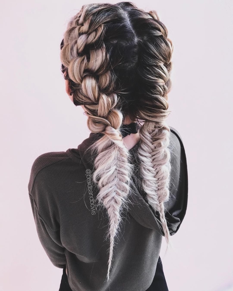 2 Косы рыбий хвост