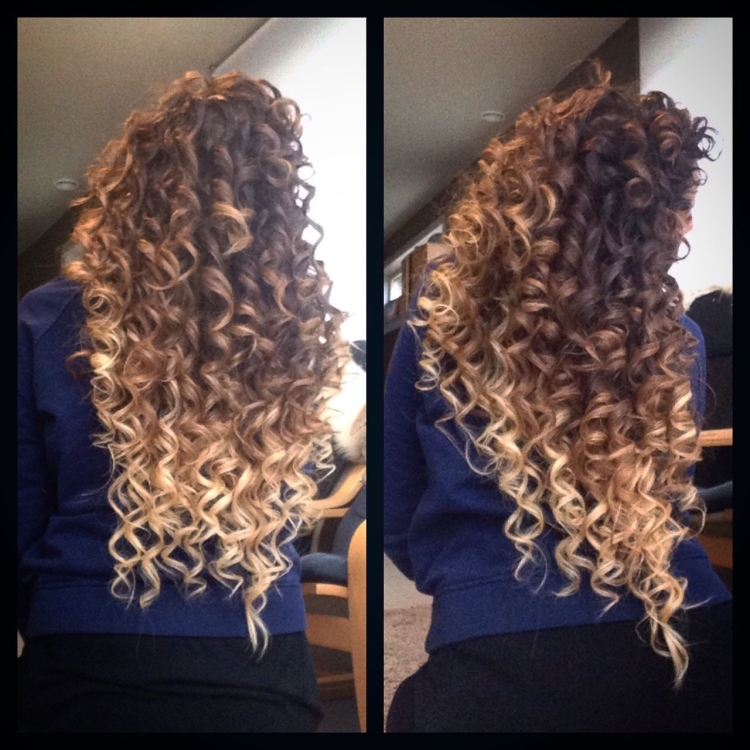 Шатуш и балаяж на темные кудрявые волосы