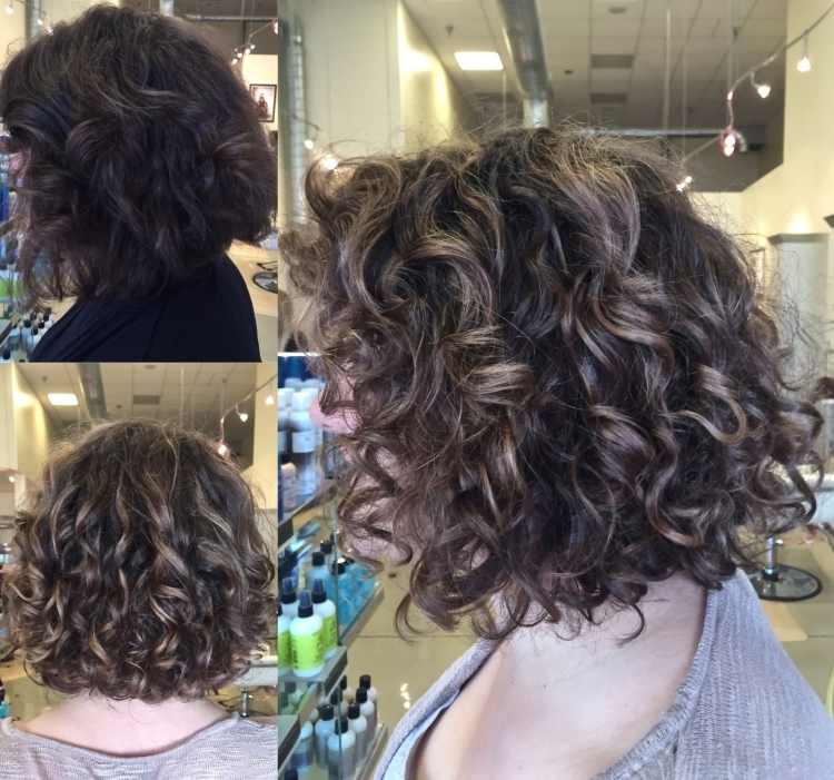 Мелирование на тёмные кудрявые волосы средней