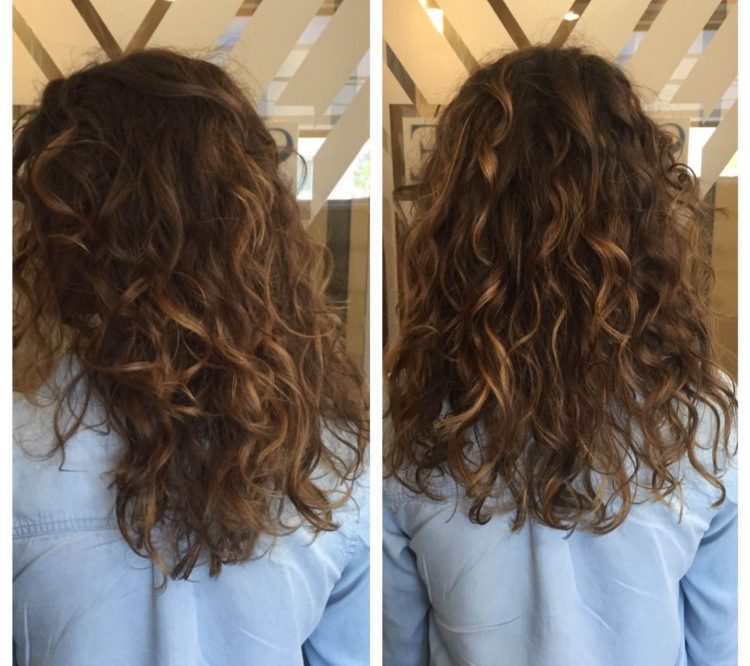 Калифорнийское мелирование на вьющиеся волосы