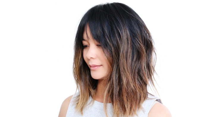 Женская стрижка на средние рваные кончики