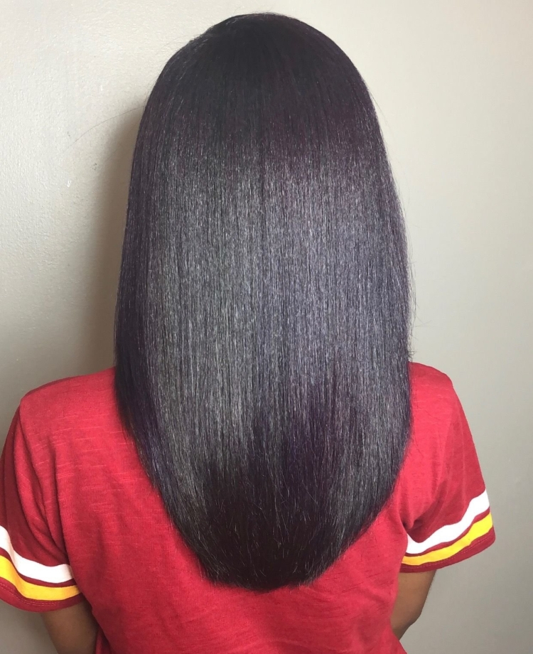 Стрижка углом на длинные волосы