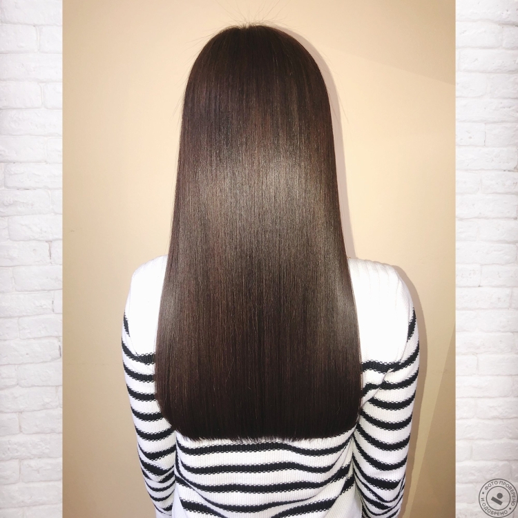 Ровный срез на длинные волосы