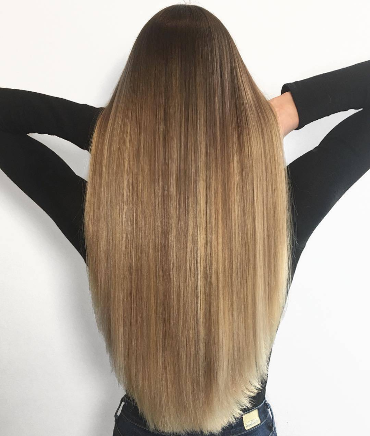 Стрижка полукругом на длинные волосы