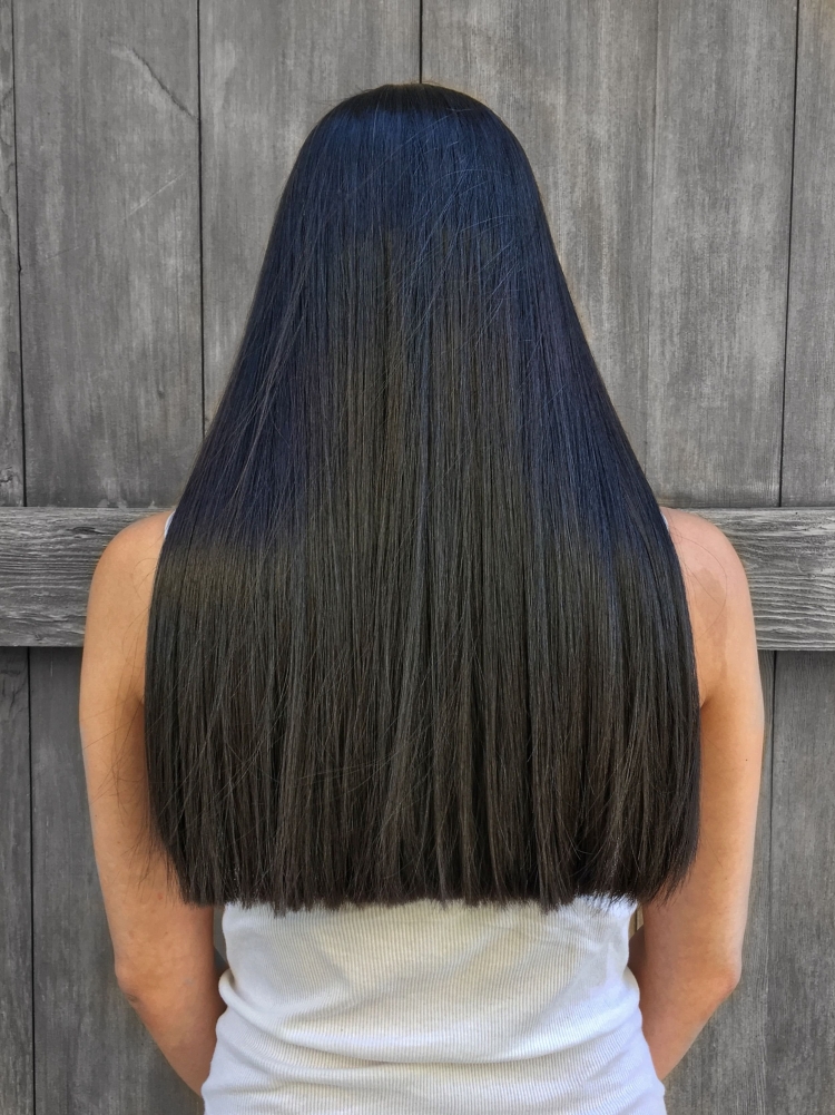 Стрижка полукругом на длинные волосы