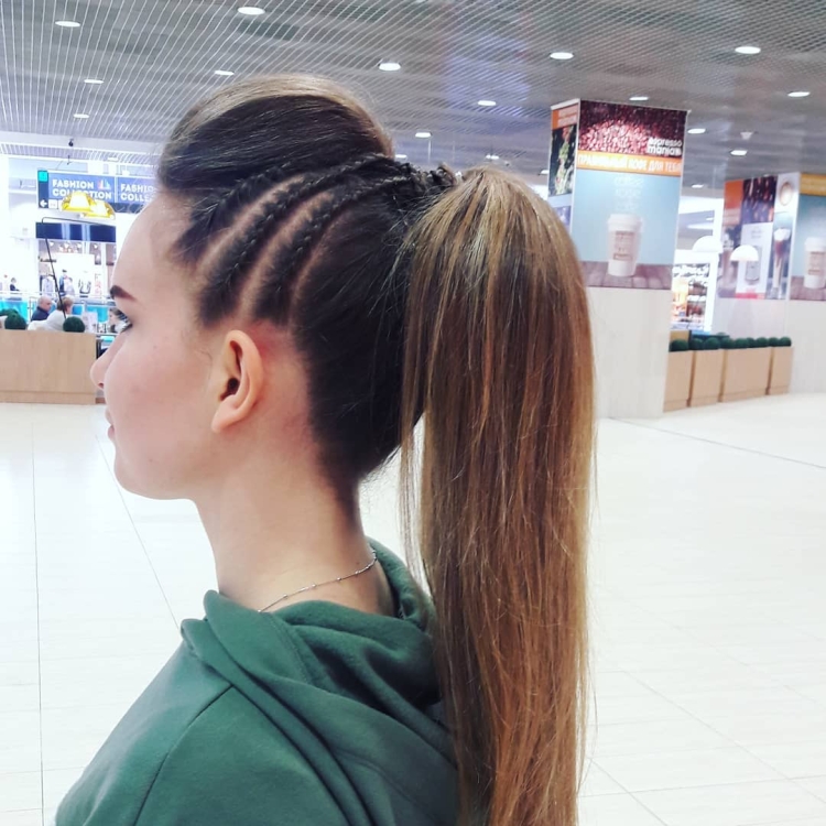 Конский хвост с начесом