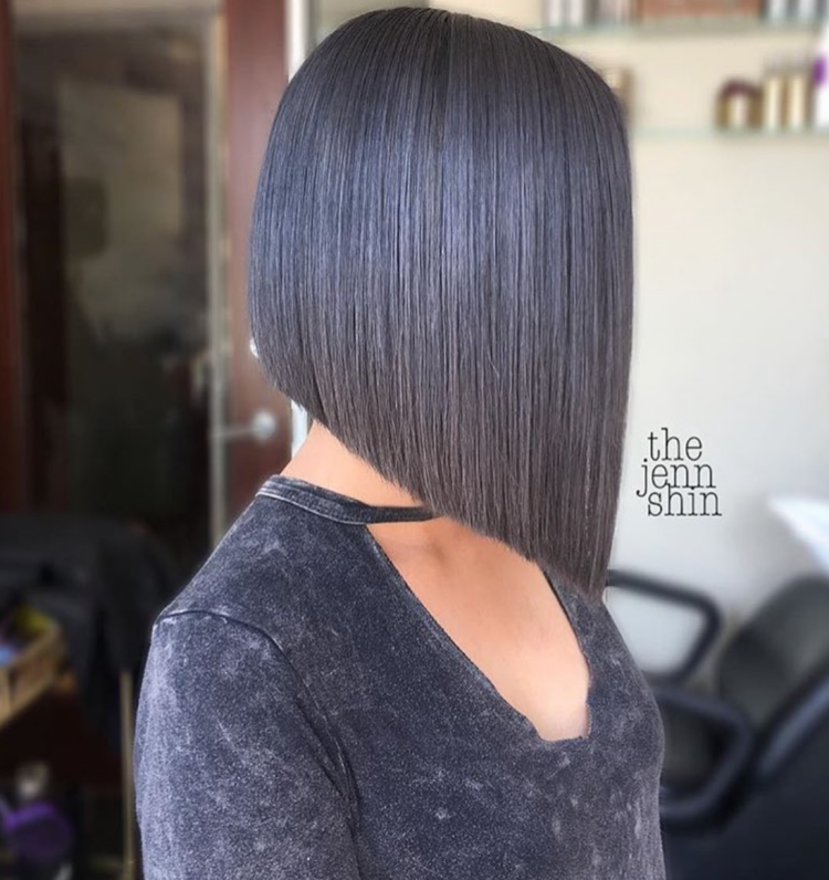 Стрижка Боб на ножке на длинные волосы