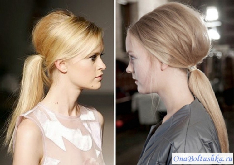 Прическа бабетта с хвостом
