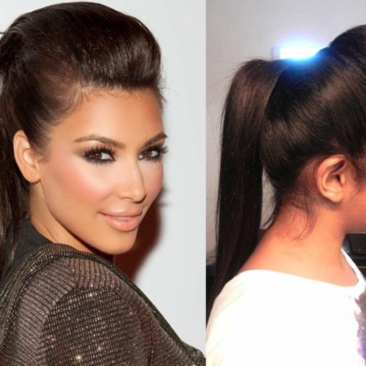 Прическа начес Ким Кардашян