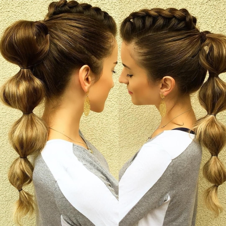 Прическа хвост с резинками