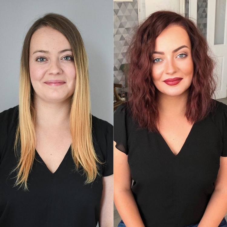 Стрижка до и после женская