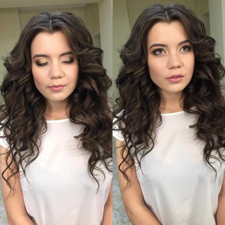 Косички на висках и кудри