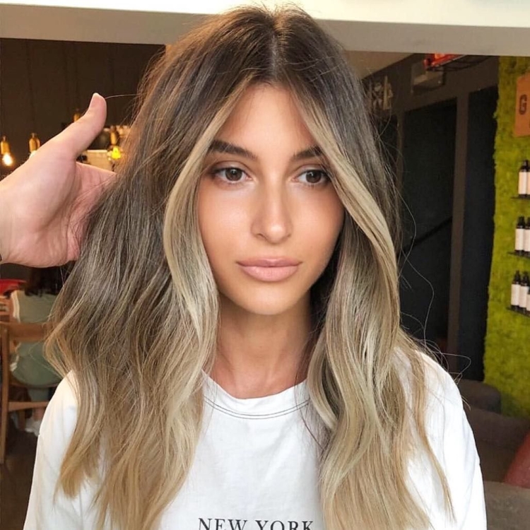 Окрашивание контуринг на русые волосы с челкой