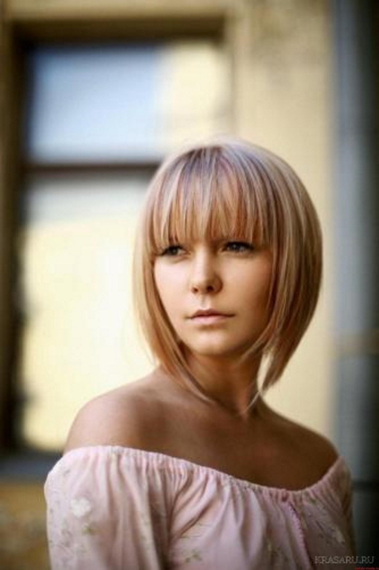 Каре с челкой филированное