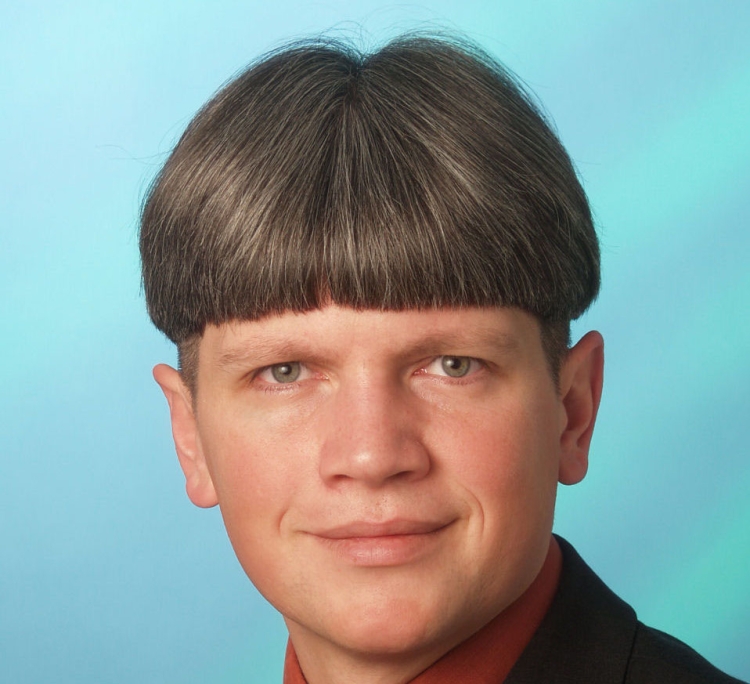 Стрижка горшок мужская смешная