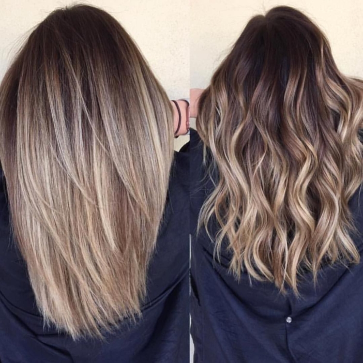 Окрашивание балаяж на русые средние волосы