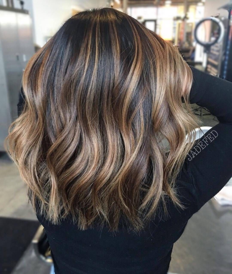 Балаяж на темные средние