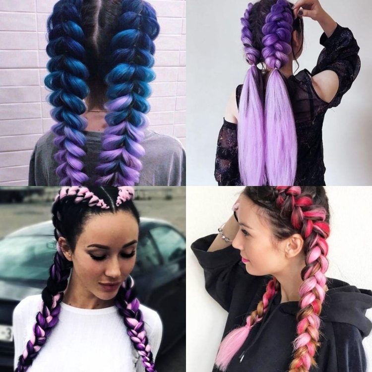 Косички с канекалоном для вечеринки в сауне