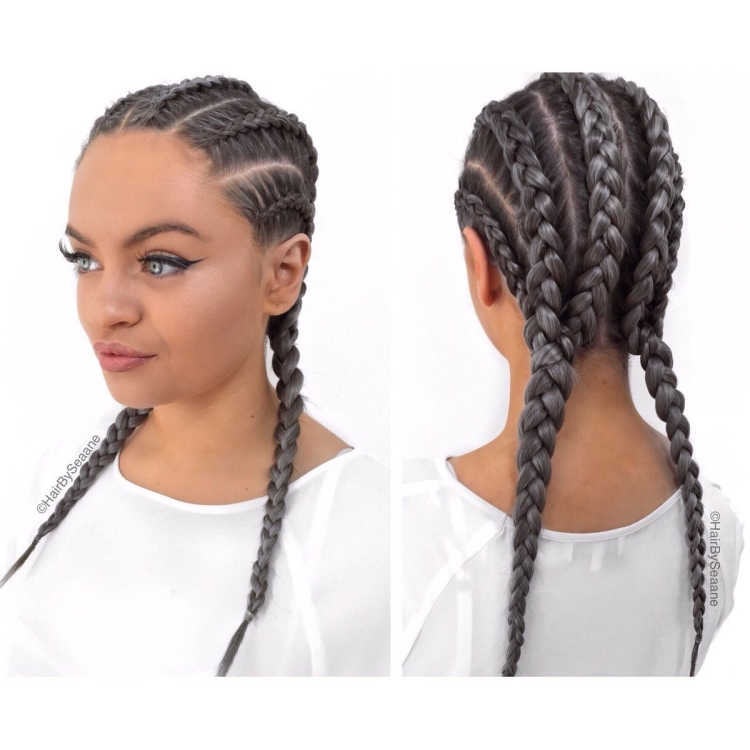 Брейды 4 косы с канекалоном