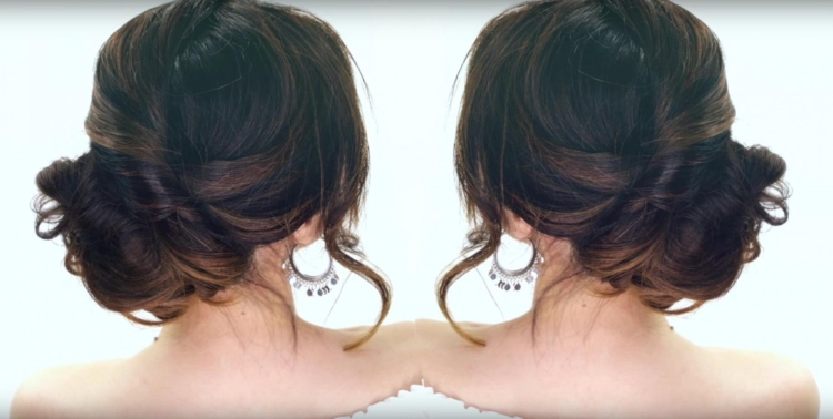 Вечерние прически вид спереди и сзади