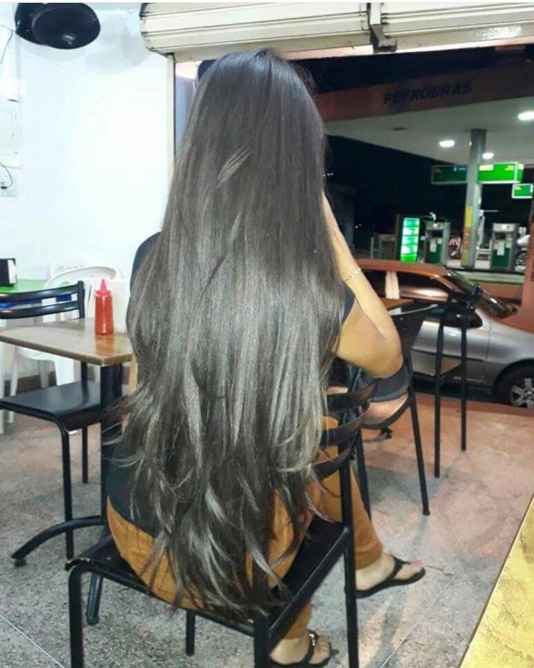 Лесенка на длинные черные волосы