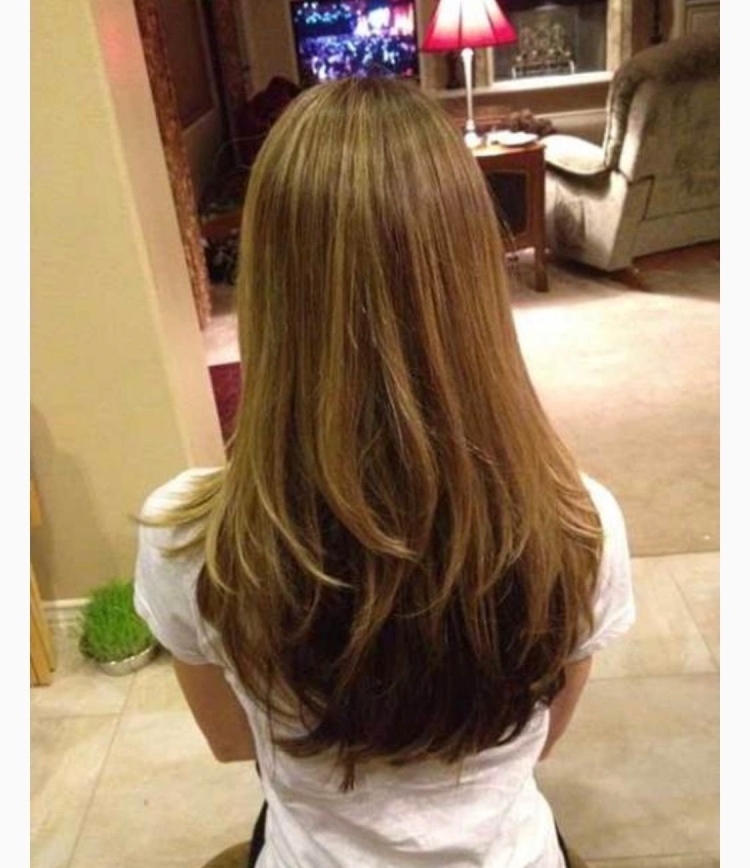 Стрижка на длинные волосы вид сзади