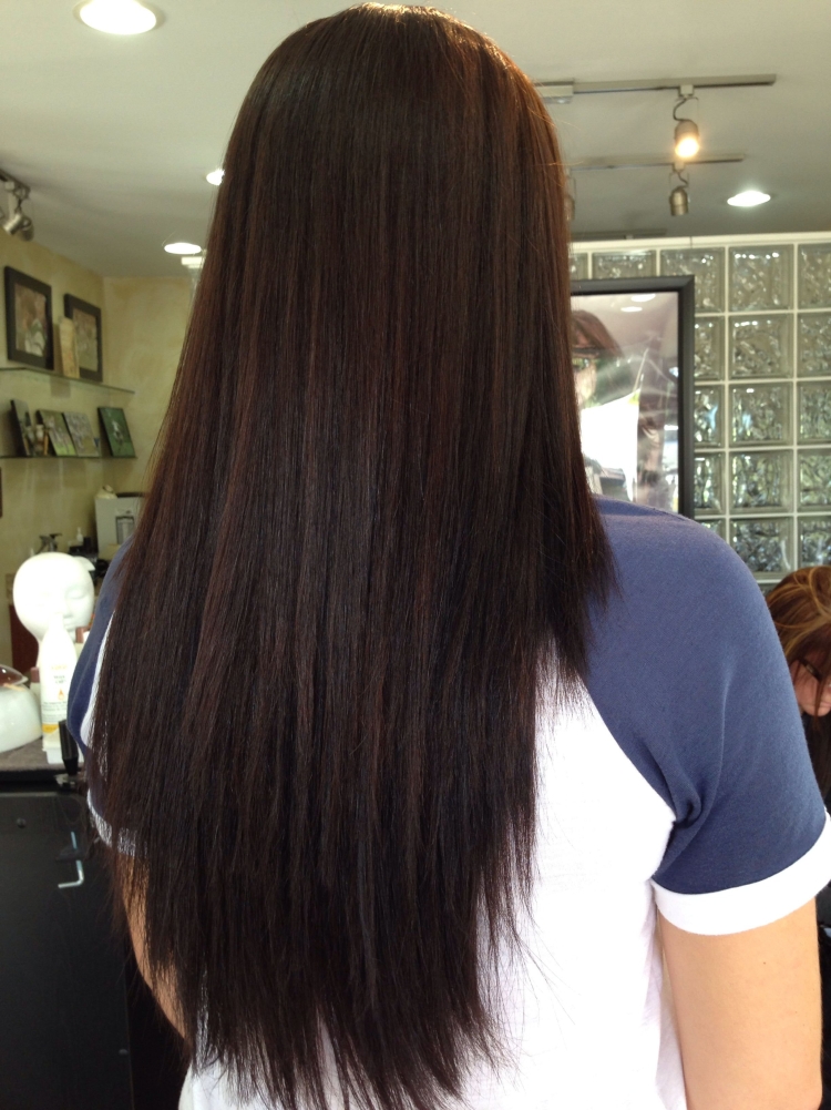 Лесенка на темные волосы