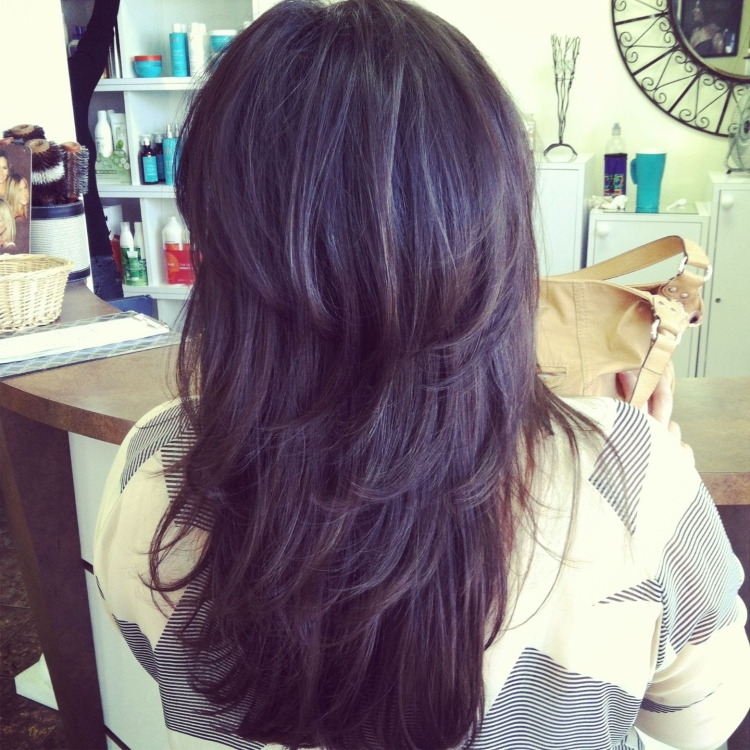 Стрижка Каскад на длинные волосы