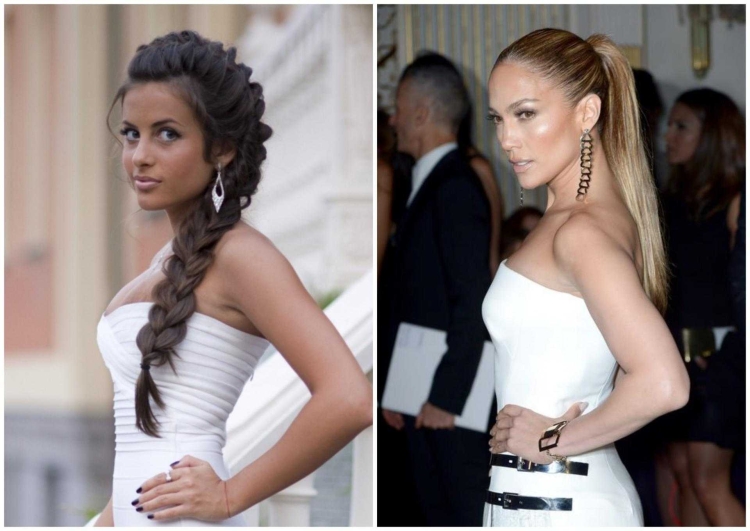 Прически к открытому платью на длинные волосы