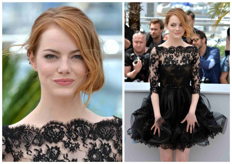 Прическа под платье черное с открытыми плечами и американской