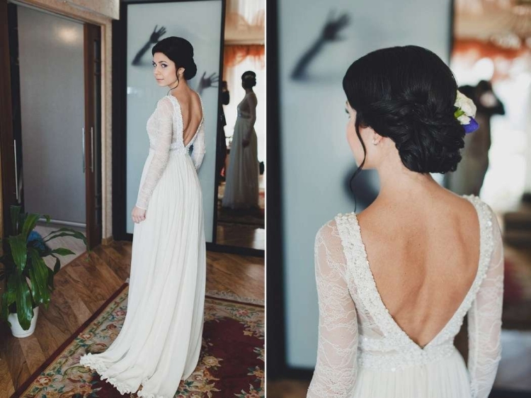 Свадебные прически под открытое платье