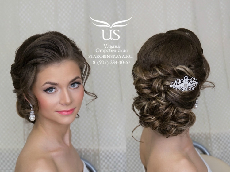 Свадебные прически спереди