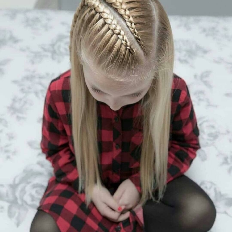 Косы на длинные волосы для девочек с челкой