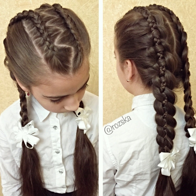 Косички для девочек на первое сентября