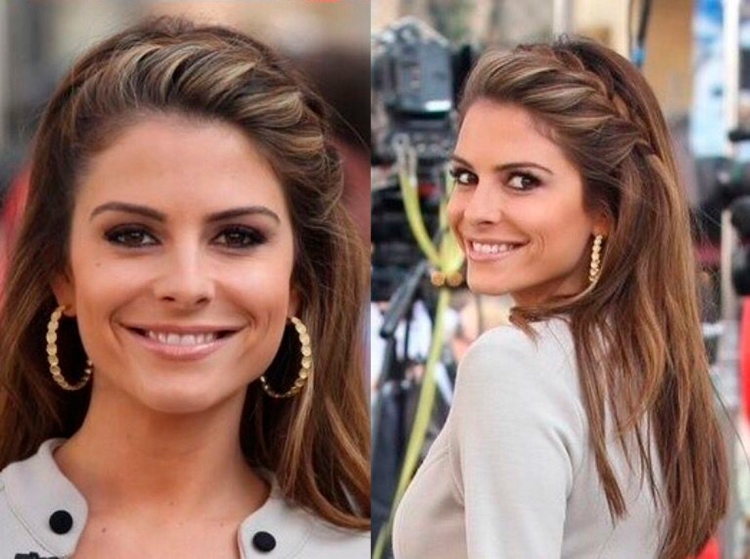 Прическа с прямыми распущенными волосами