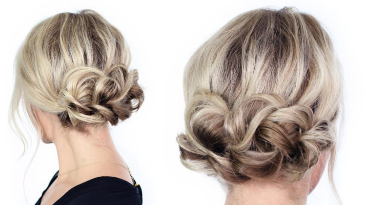 Небрежный пучок с косой