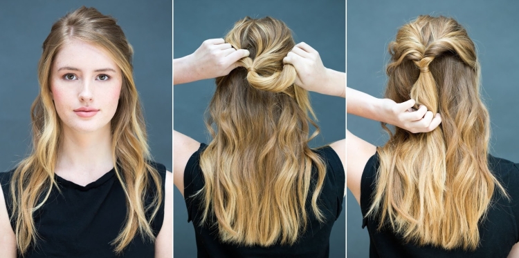 Быстрая укладка на длинные распущенные волосы