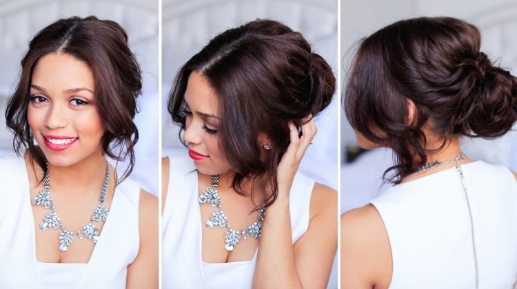 Прическа собранные волосы спереди