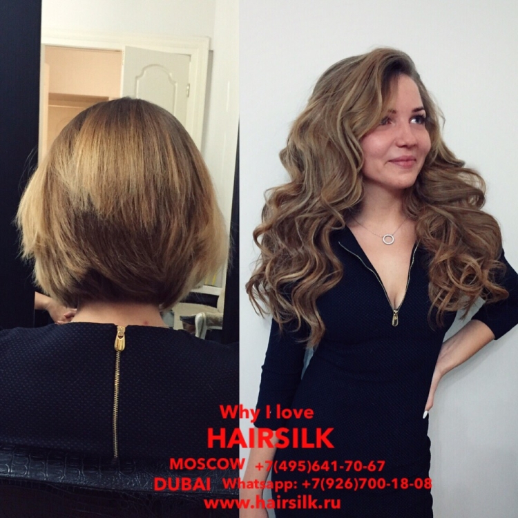 Нарощенные волосы на короткие волосы