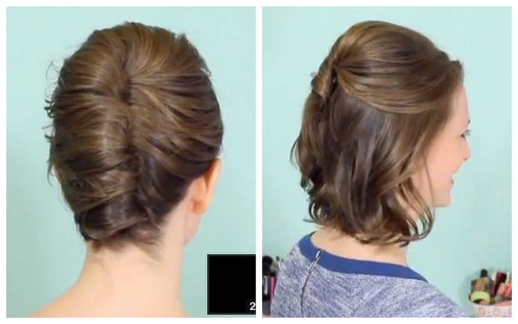 Ракушка на каре прическа