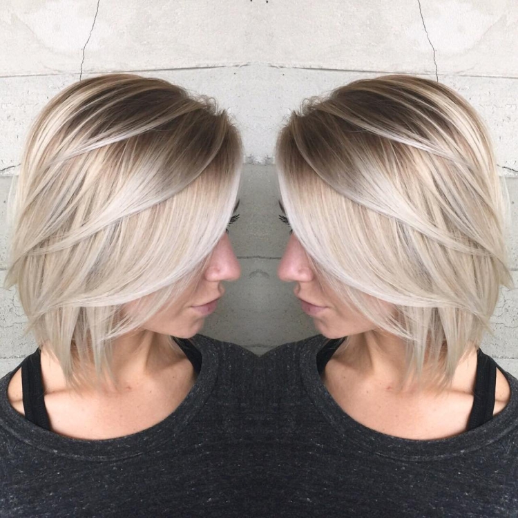 Балаяж блонд на Боб каре