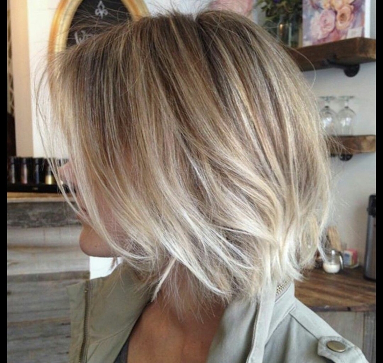 Мелирование балаяж каре русые