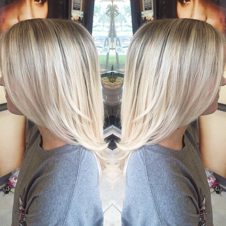 Балаяж на блонд прямые волосы каре