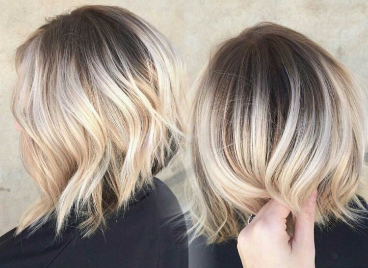 Шатуш балаяж блонд каре