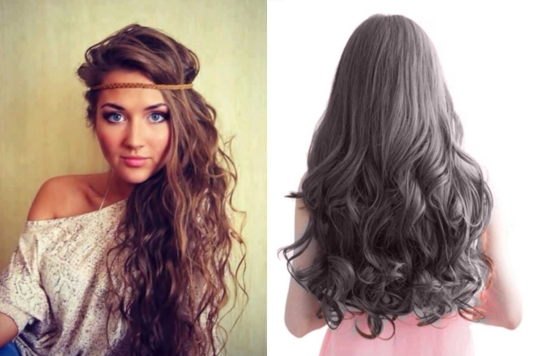 Длинные волосы завитые на концах