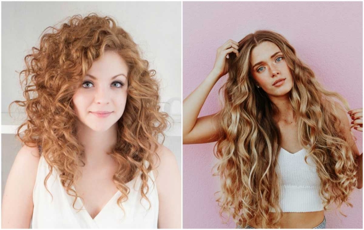 Немного завитые волосы